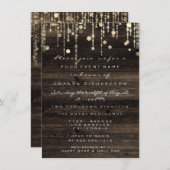 Invitation Bois Rustic Gold Drivers Fête des mariées d'annive (Devant / Derrière)