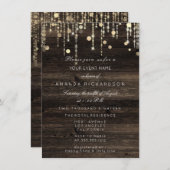 Invitation Bois Rustic Gold Drivers Fête des mariées d'annive (Devant / Derrière)