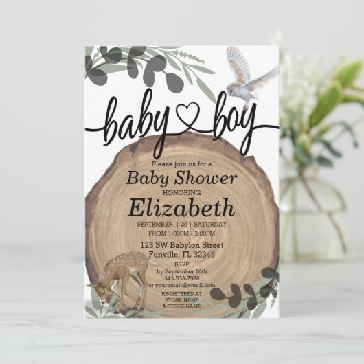 Invitation Bois rustique (Debout devant)