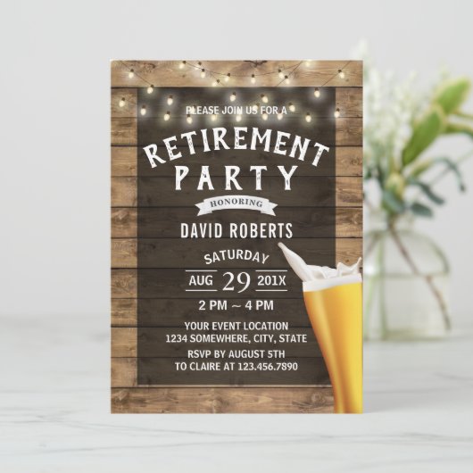 Invitation Bois rustique (Debout devant)