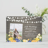 Invitation Bois Rustique 50e Anniversaire de Mariage Photo (Debout devant)