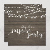 Invitation Bois Rustique | 50e Anniversaire de Mariage Surpri (Devant / Derrière)