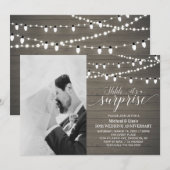 Invitation Bois Rustique 50e Photo Anniversaire de Mariage (Devant / Derrière)