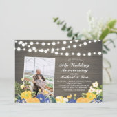 Invitation Bois Rustique 50e Photo Anniversaire de Mariage (Debout devant)