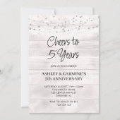 Invitation Bois Rustique 5e Anniversaire de Mariage (Devant)