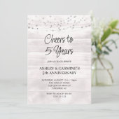 Invitation Bois rustique 5e anniversaire Mariage (Debout devant)