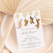 Invitation Bois rustique aquarelle Baby shower Kangaroo