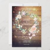 Invitation Bois rustique Aquarelle Verdure Floral Mariage (Devant)