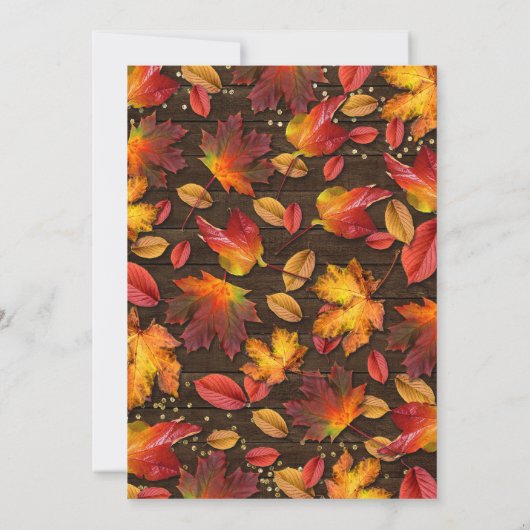 Invitation Bois Rustique Automne Feuilles d'automne Mariage o (Dos)