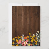 Invitation Bois rustique automne fleurs rétro douche de nage (Dos)