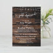 Invitation Bois rustique avec lumières, calligraphie "Jeunes  (Debout devant)