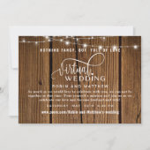 Invitation Bois rustique avec lumières, Mariage virtuel en li (Devant)