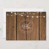 Invitation Bois rustique avec lumières, Mariage virtuel en li (Dos)