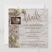 Invitation Bois rustique avec Mariage Burlap (Dos)