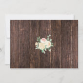 Invitation Bois rustique Blush Floral Lumières Mariage (Dos)