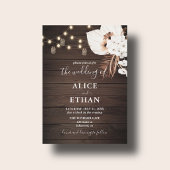 Invitation Bois rustique Boho été Fleurs Mariage