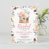 Invitation Bois rustique bordeaux boho nuptiale (Debout devant)