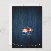 Invitation Bois rustique Bourgogne Floral Mason Jar Mariage (Dos)