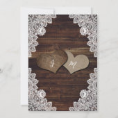 Invitation Bois rustique Burlap et dentelle mariage Invitatio (Dos)