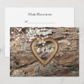 Invitation Bois, Rustique Campagne, RSVP personnalisé, Répons (Devant / Derrière)