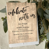 Invitation Bois Rustique Célébrez avec Nous Réception de Mari