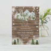 Invitation Bois rustique Cerf hiver Onederland 1er anniversai (Debout devant)