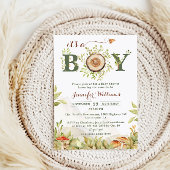 Invitation Bois rustique C'est un Baby shower garçon Forêt