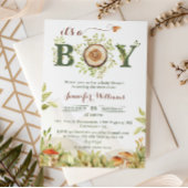 Invitation Bois rustique C'est un Baby shower garçon Forêt