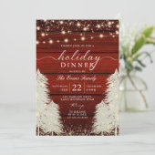 Invitation Bois Rustique Chaîne Lights Arbres Dîner De Vacanc (Debout devant)
