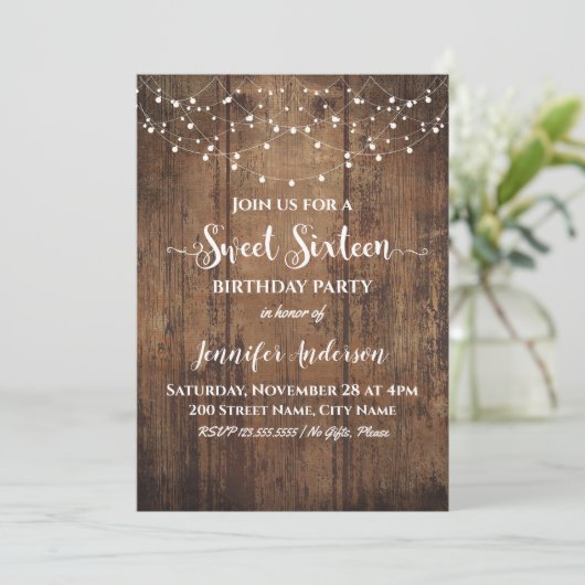 Invitation bois rustique chic (Debout devant)