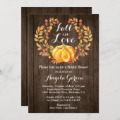 Invitation Bois rustique chute dans l'amour Fête des mariées (Devant / Derrière)