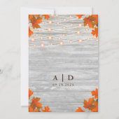 Invitation Bois Rustique Chute En Amour Chaîne Mariage (Dos)