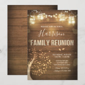 Invitation Bois rustique d'arbre généalogique d'invitation de (Devant / Derrière)