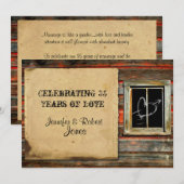 Invitation Bois rustique de grange avec cœur graffité pour an (Devant / Derrière)