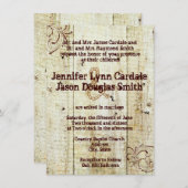 Invitation Bois rustique de grange d'invitations de mariage (Devant / Derrière)