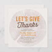 Invitation Bois rustique | Dîner Thanksgiving (Devant / Derrière)