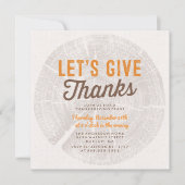 Invitation Bois rustique | Dîner Thanksgiving (Devant)