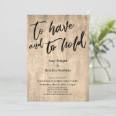 Invitation Bois Rustique Écriture Manuscrite À Avoir et À Gar (Debout devant)