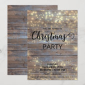 Invitation Bois rustique élégant entreprise Fête de vacances (Devant / Derrière)