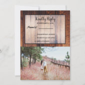 Invitation Bois rustique élégant mariage photo RSV (Devant)