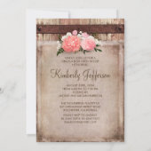 Invitation Bois rustique et Burlap Floral Photo Graduation (Dos)