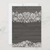 Invitation Bois Rustique et Dentelle Blanche Douce 16e Annive (Dos)
