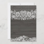 Invitation Bois rustique et dentelle blanche Mariage de grang (Dos)