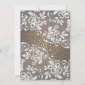 Invitation Bois rustique et dentelle or Confetti Mariage élég (Dos)
