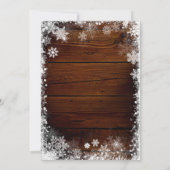 Invitation Bois rustique et Fête des mariées de neige (Dos)