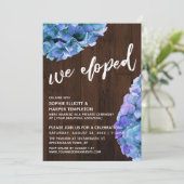 Invitation Bois Rustique et Hortensia Bleu Nous Nous Sommes M (Debout devant)