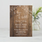 Invitation Bois rustique et lumières À avoir et à garder (Debout devant)