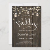 Invitation Bois rustique et Mariage lumineux (Devant)