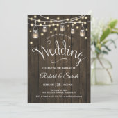 Invitation Bois rustique et Mariage lumineux (Debout devant)
