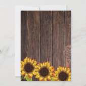 Invitation Bois rustique et tournesol | FÊTE DES MARIÉES (Dos)